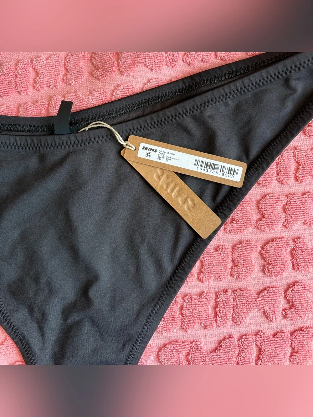 SKIMS Recycled Swim Thong Bikini Bottom | Gunmetal | 3X | NWT 🏷️